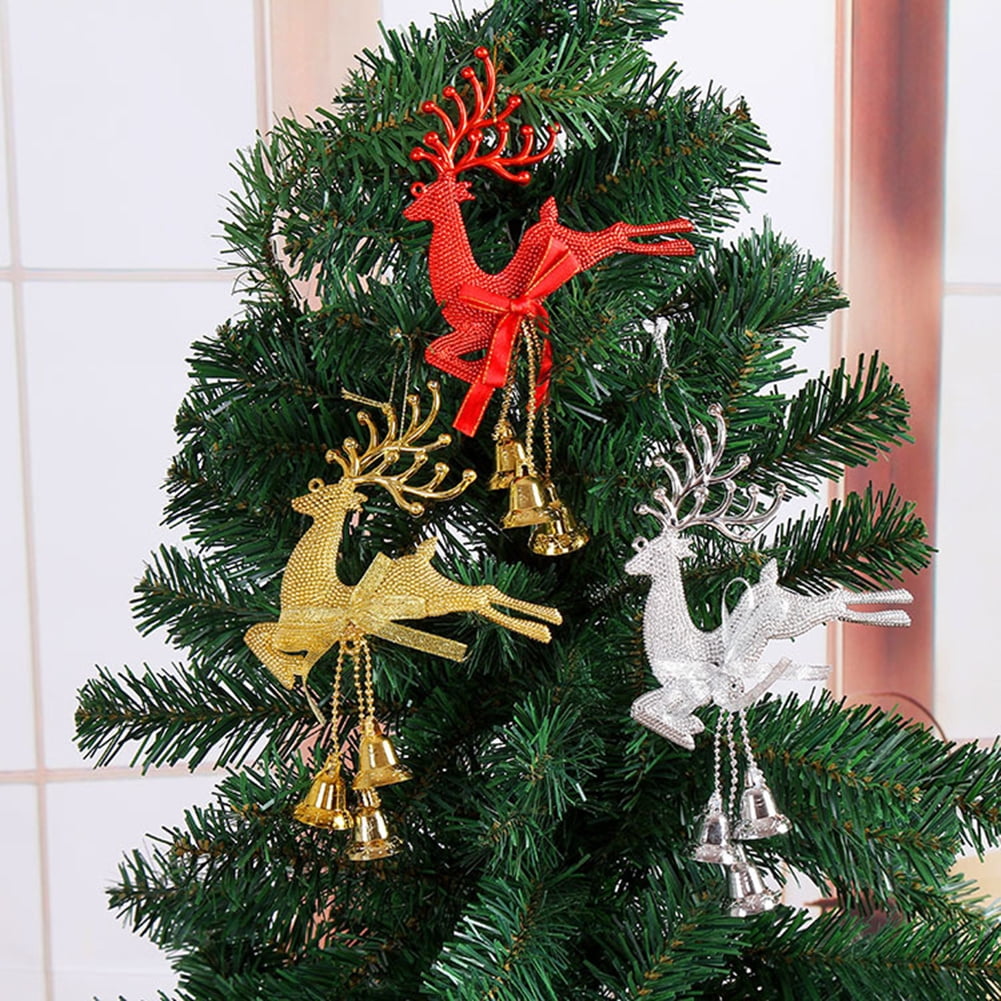 Christmas Reindeer Elk Bell Pendant Xmas Tree Hanging Ornament Party Decor Nice 