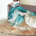 thumbnail image 6 of Bingfone Ocean Wave Crash Print Flannel Fleece Blanket Throw Blanket for Bed,Sofa,Couch,Travel,Camping(60"x50" ), 6 of 8