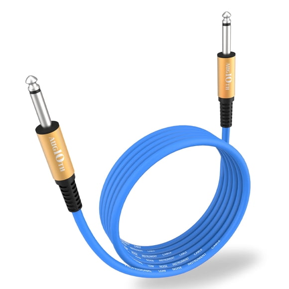 Cable para guitarra Augioth GC-11, 6 m, instrumento eléctrico de escenario, azul