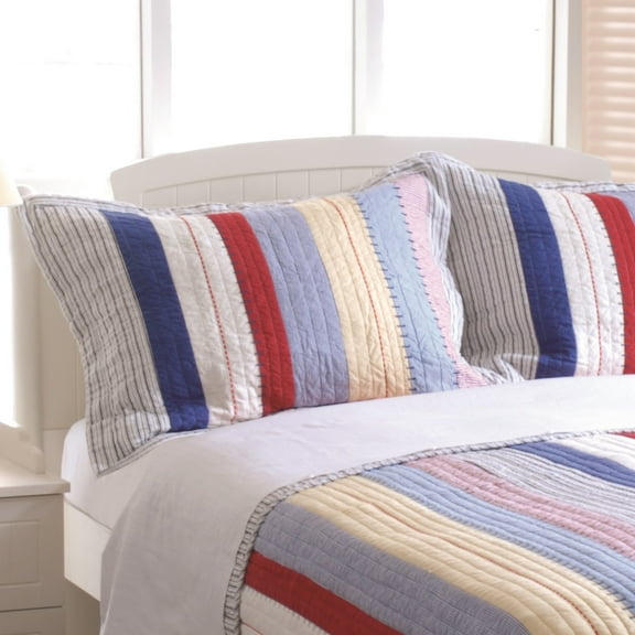 Greenland Home Prairie Stripe Quilted Pillow Sham
