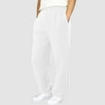 thumbnail image 5 of Men's Casual Pants Men’ s Small Quilted Warm Casual Pants Lined Sweatpants Wide Straight Leg Bottom Sweatpants Joggers Workout High Waisted Yoga With Pockets White L, 5 of 7
