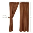 thumbnail image 4 of VHC Brands Burgundy Check Primitive 84"x40" Panel Pair Red Rod Pocket Cotton Tie Back(s) Window Curtains, 4 of 5