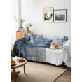 thumbnail image 3 of Blue Sofa Covers for 2-3 Cushion Couch L-Shaped Sectional, Retro Oil Painted Modern Abstract Art Washable Sofa Covers Slipcover for Living Room Furniture, Couch Cover Blanket 71"x134", 3 of 9