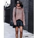 thumbnail image 1 of Suéter de cuello alto para mujer, de una pieza, de talla grande, de color liso, tejido de otoño e invierno, 1 of 6