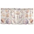 thumbnail image 7 of Yayeee Kitchen Curtains Tier Set of 2 Light Filtering 57"x36" Over Sink Window Panels, Orange Watercolor Seashells, 7 of 7