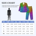 thumbnail image 4 of Honeii Colorful Glitter Pattern Mens Pajamas Set,2pcs Men's Lounge Long Sleeve Sleep Shirt and Pajama Bottoms Sleepwear Set,Mens Pjs Sets-Large, 4 of 7