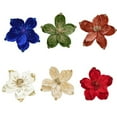 thumbnail image 3 of Magnolia Christmas Tree Decoration Velvet Flannel Fabric Flower Glitter Diy, 3 of 9