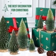 thumbnail image 5 of Ayieyill 6Pcs Artificial Mini Christmas Tree Sisal Snow Trees Bottle Brush Christmas Trees Pine Trees Ornaments with Wooden Base for Christmas Party Decoration（(Green, Double Colors)）, 5 of 7