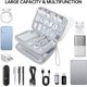thumbnail image 4 of Organizador de dispositivos electrónicos para viajes, estuche organizador de cables para viajes, bolsa compacta para accesorios electrónicos, color gris, 4 of 8
