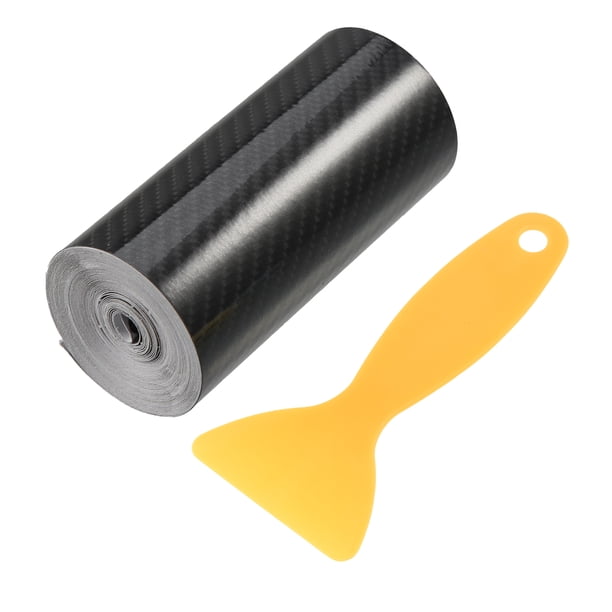 Negro 5mx10cm Auto Puerta Umbral Protector Película Conjunto Carbono Fibra Patrón