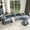 A:125" Dark Blue, variant on Harper & Bright Designs Modern Curved Floor Sofa Set, Modular Sectional Sponge Couch for Living Room, 2 PC Free Combination No Assembly Foam-Filled Sofa, Beige