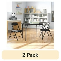 (2 pack) Flash Furniture Kids 3-Piece Folding Square Activity Table and Chairs Set, Black