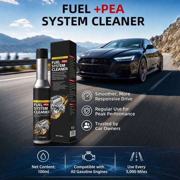 Fuel Injector Cleaner, Fuel System Cleaner with PEA for Engine Carbon Removal and Performance Boost, Gasoline Additive for All Vehicles, 100ml