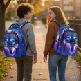 thumbnail image 3 of Chririnla Galaxy Wolf Print Kawaii School Backpack with Adjustable Shoulder Straps Pockets Toddler Bookbag, Water Resistant 17 Inch Backpack for Girls for Travel Back to School, 3 of 10