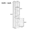 thumbnail image 6 of Tall Bathroom Cabinet, Freestanding Bathroom Storage Cabinet with Drawer and Door, Narrow Linen Storage Cabinet with Adjustable Shelves for Home, Bathroom, Kitchen, Anti-Tipping, Gray, 6 of 9