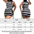 thumbnail image 3 of Vestido Corto Ajustado Vestido corto ceñido al cuerpo con estampado de rayas de cebra Traje de club irregular de cuello alto para mujer Cgtredaw Para estrenar, 3 of 9