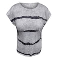 thumbnail image 3 of CHGBMOK Hauts d'Été Grande Taille pour Femmes Mode Décontractée Ample Imprimé Col Rond Manches Courtes T-Shirt Blouse Rayée Plage d'Été en Solde, 3 of 5