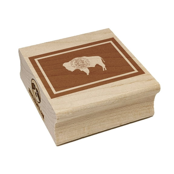 Wyoming State Flag Square Rubber Stamp Stamping Scrapbooking Crafting - Small 1.25in