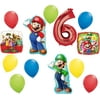 DalvayDelights Super Mario Party Supplies Mega 13 Piece Foil Mylar and Latex Balloons Party Decoration Set
