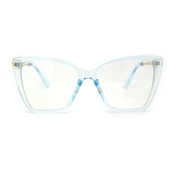 Womens Oversize Cat Eye Chic Blue Light Filtering Computer Eyeglasses Blue