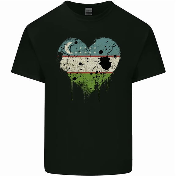 Love Uzbekistan Flag Uzbek Day Football National Pride Sport Cotton Tee,for unisex up to 5XL