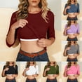 thumbnail image 1 of HVOBTTY Pyjama d'Été Confortable et Doux pour Femme, Décontracté, Couleur Unie, Col Rond, Manches 3/4, Rembourré, Sans Armatures, Polyvalent, Superposition Quotidienne, Haut de Nuit, Blanc, m, 1 of 5