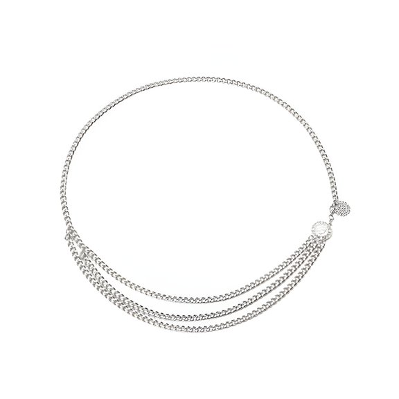 TELOLY Belt Vintage Women Waistband Metal Waist Chain Belt Wide Gold Coins Tassel Band Silver Chain Belt Silver One Size