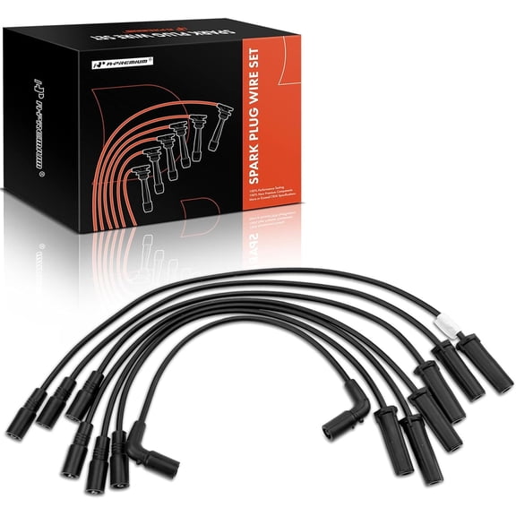 A-Premium 7mm Ignition Spark Plug Wires Set of 7 Compatible with Chevrolet Silverado 1500 & GMC Sierra 1500, 1999-2001, V6 4.3L