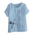 thumbnail image 1 of Birdeem Mode Femmes Été Ample Imprimé T-Shirt à Col Rond Manches Courtes Blouse Décontractée, 1 of 1