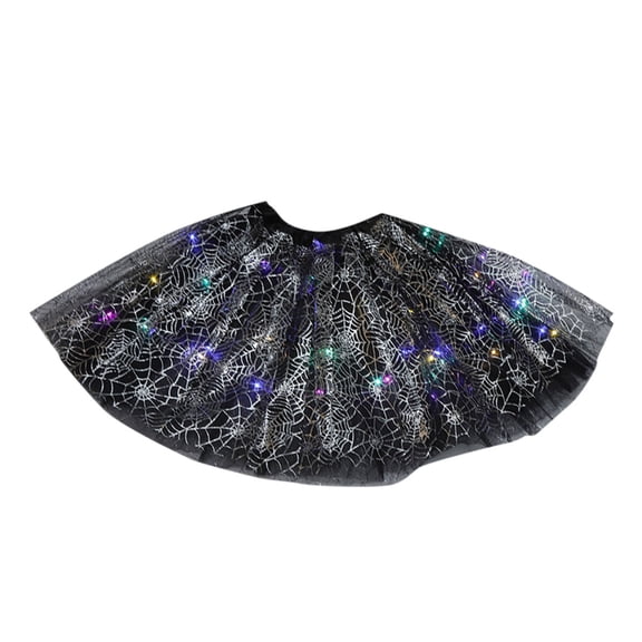 Fgnfyis Halloween for Girls LED Light up Tutu Dancing Ballet Skirt Fancy Party Silver 2-10 Years
