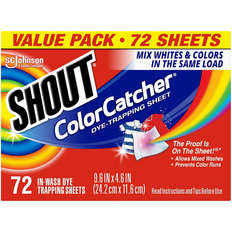 Shout Color Catcher Sheets for Laundry, Maintains Clothes Original Colors,  72 Count - Imported Products from USA - iBhejo
