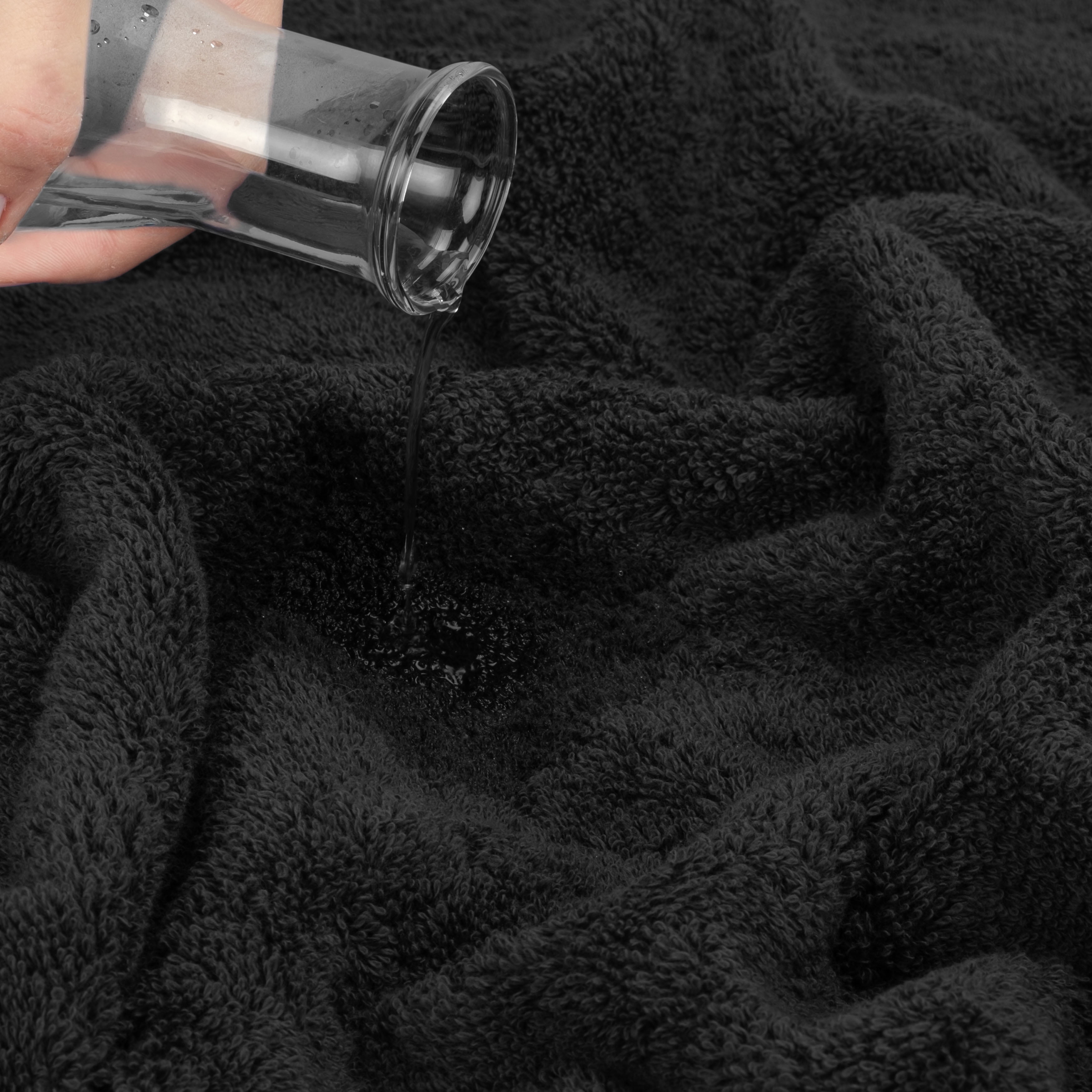 Cotton Paradise 100% Cotton 6 Piece Towel Set, Soft Absorbent Quick Dry Towels for Bathroom, Black