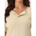 thumbnail image 5 of DARING DIVA Women's Lounge Sets Ribbed Knit Short Sleeves Pajamas with Shorts S Khaki, 5 of 7