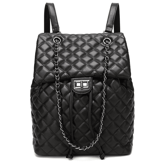 Jiibva Women's Leather Backpack Casual Versatile Travel Shoulder Bag Daypack Handbags for Ladies(Black)