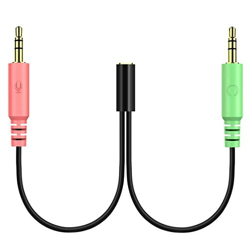Wireless Headset to PC for Skype Chat RJ9 Female to Dual 3.5mm Plugs for Corded 
