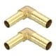 thumbnail image 1 of Conector de codo en ángulo recto de latón de 2 piezas, adaptador de manguera de aire de latón de 1/2"x3/8" ID, reductor para conectar agua, combustible, aire, mangueras de aceite, 1 of 7