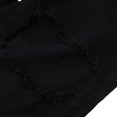 thumbnail image 4 of Lady Large Hole Destroyed Ripped Shorts Denim Hot Pants Jeans 2XL Black, 4 of 8