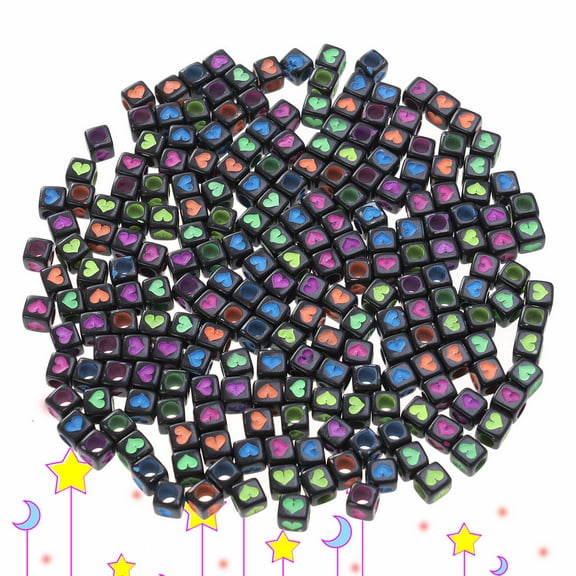 Clispeed 200 Pieces Cube Beads for Bracelet Jewelry Making Assorted Color DIY Party