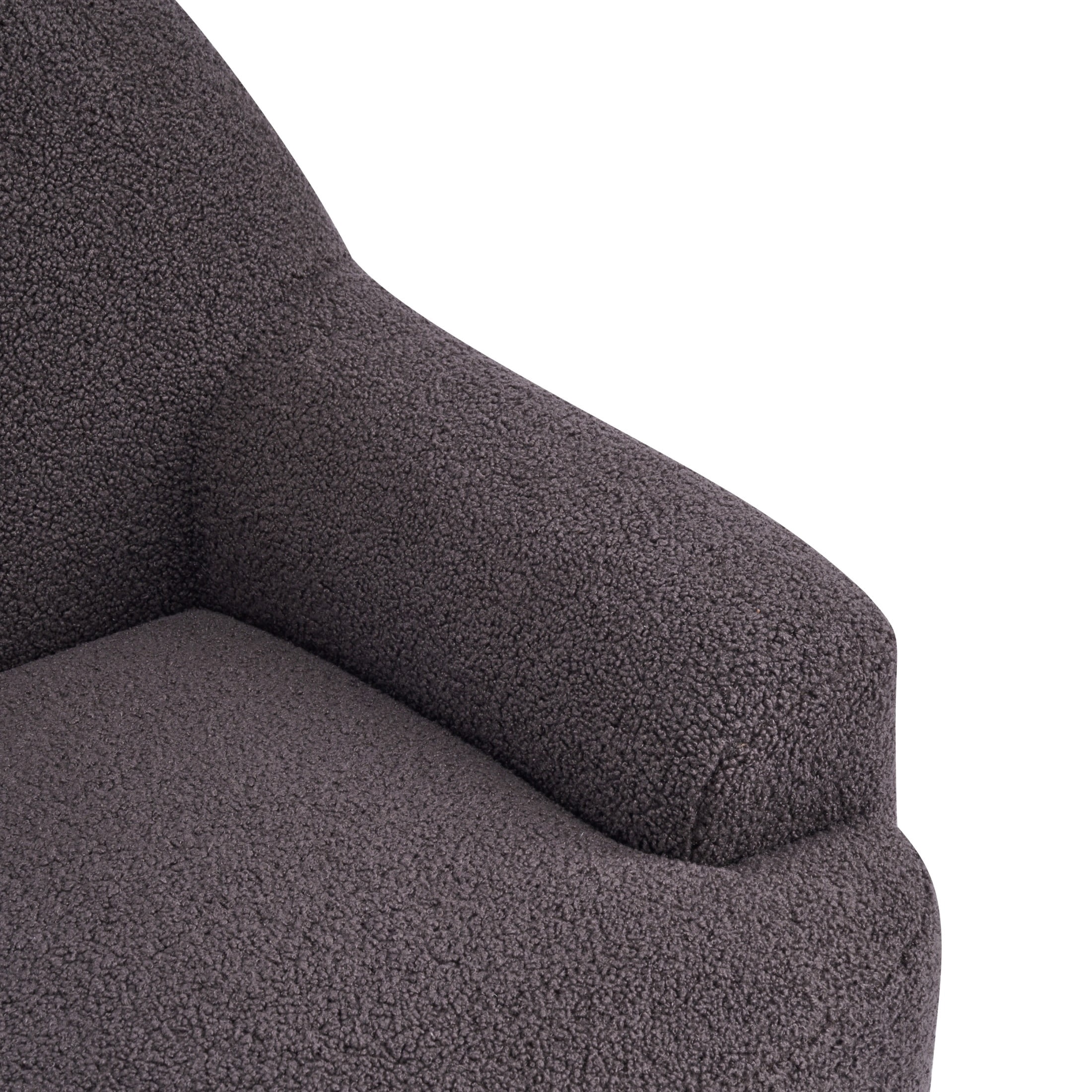 Christopher Knight Home 360° Swivel Accent Chair, Teddy Upholstered Barrel Lounge Chair, Dark Brown