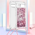 thumbnail image 2 of Glitter Case for Google Pixel 7A with Adjustable Lanyard Neck Strap, Sparkle Transparent Quicksand Waterfall Soft TPU Liquid Cover for Google Pixel 7A LSGS-Rose Gold, 2 of 14