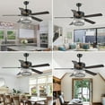 thumbnail image 4 of PHORUS 52in Ceiling Fan with Lights Modern Fan Light with Remote Dimmable LED Black for Bedroom Living Room, 4 of 12