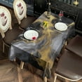 thumbnail image 2 of Black White Gold Marble Pattern Rectangle Tablecloth 60"x102",Waterproof Polyester Rectangle Table Cloth, Wipeable Spillproof Polyester Tablecloth for Dining, Camping, Indoor and Outdoor, 2 of 6