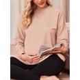thumbnail image 2 of Weardear 3 Pack Maternity Shirts Womens Long Sleeve Split Side Tunic Tops Drop Shoulder T Shirt Casual Pregnancy Clothes, 2 of 6