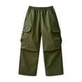 thumbnail image 2 of Kiijoy Little Boys Cargo Pants Casual Baggy Straight Leg Sweatpants, Sizes 6-7, 2 of 8