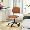 thumbnail image 2 of Gymax Armless Office Desk Chair Height Adjustable 360° Swivel Computer Chair Orange, 2 of 10