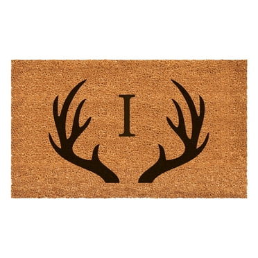 Antler Monogram Doormat, 17" x 29" (Letter I)