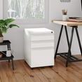 thumbnail image 5 of JAORD White 3-Drawer Metal Mobile Filing Cabinet, Lockable, Legal/Letter Size，Fully Assembled, 5 of 7
