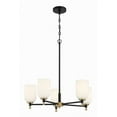 thumbnail image 2 of Craftmade - Council 5 Light 31 in. Flat Black/Satin Brass Finish Chandelier with White Frosted Glass, 2 of 6