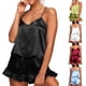 thumbnail image 5 of Txlixc Camisón de verano femenino de 2 piezas, chaleco de cuello V sin mangas + pijama corto Txlixc moda, 5 of 5