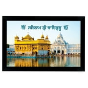 IBA Indianbeautifulart A Golden Temple Amritsar Memorable Picture With Frame Must For Every Sikh Religious Family Gurudwara DecorAuspicious PhotoFrame Wooden Frame Ready To Hang